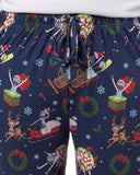 Intimo and Morty Mens Christmas Sleep Tossed Print Pajama Pants Blue Multi XL