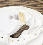 Michael by Michael Kors Crepe Front Ring Studded Crop Top Bikini Swim White M