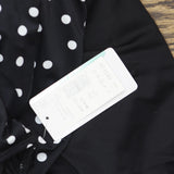 Swim Solutions Womens Plus Size Polka Dot Romper Swimsuit Rain of Dots Black 20W