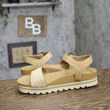 Bearpaw Orion Platform Slingback Sandals 1009137111 Natural Brown 10M