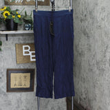 DG2 Womens Stretch Linen-Blend Crop Pant 697825 Navy Blue L