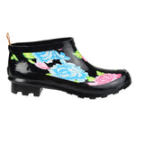 Journee Collection Womens Short Rainer Rain Boot Bootie Floral Black 7M