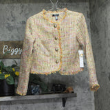 Aqua Womens Cropped Tweed Blazer Jacket IJO31228 Neon Multi 2XS