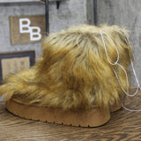 A New Day Faux-Fur Ankle Boots with Memory Foam Insole 94715797 Brown 9M