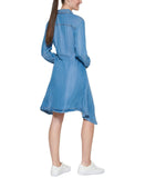Karl Lagerfeld Paris Womens Button Up Tie-Waist Shirtdress LD1LD651