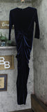 Betsy & Adam Womens Velvet Gown with 3/4 Sleeves B264 Navy Blue 4