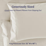 California Design Den Thread Count King Pillow Cases Cream Ivory Off White King