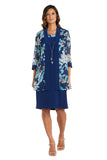 R&M Richards Womens Jacquard Evening Jacket 9389 Peacock Blue 14