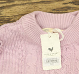 Hope & Henry Cotton Flutter Detail Sweater Dress Lavender Heather Purple 10