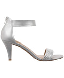 Style & Co Womens Phillys Two-Piece Evening Heeled Sandals Silver Gray 8M