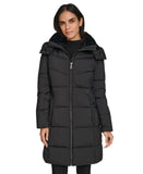 Calvin Klein Womens Faux-Fur-Lined Midi Puffer Coat Black S