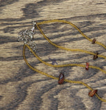 Y2K Beaded Donut Pendant Choker Necklace Yellow / Brown Multi 13" + 4"