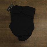 Kate Spade Womens Rosette Solids Bandeau One Piece Swimsuit S7C451 Black L