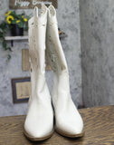 Universal Thread Tiana Western Laser Cutout Faux Leather Boots 94836305 White 8M
