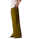 Calvin Klein Womens Drawstring Wide-Leg Pants 44B932G Dark Leaves Green S