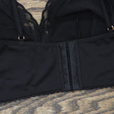 Inc International Concepts Womens Floral Lace-Trim Bralette Deep Black M