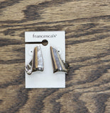 Francesca's Womens Fashion Metal Sculptural Post Back Earrings Silver Gray 1.5"