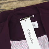 Calvin Klein Womens Roll Sleeve Open Front Blazer Jacket S27JL165 Aubergine 2