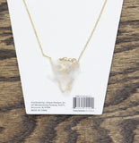 Unique Designs Enamel Rhinestone Flower Necklace Gold / Pink 18" + 3"