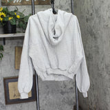 Blogilates Womens Fleece Full Zip Hooded Sweatshirt Gray M