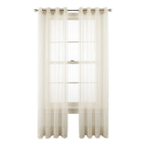 Liz Claiborne Lisette Sheer Grommet Top Curtain Panel Ivory Off White 50" x 95"