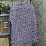 PS Paul Smith Long Sleeve Casual Fit Star Print Button Front Shirt Petrol Blue M