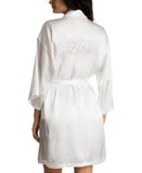 Linea Donatella Womens Bride Satin Wrap Robe BDS091 White XL