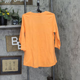 Issac Mizrahi Live! Essentials Pima Cotton 3/4 Sleeve Top Nectarine Orange M