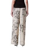 Calvin Klein Womens Printed Pull-on Pants Wide Leg Lined Light Gray Print M