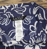 Lauren Ralph Lauren Allora Floral Shirt Cover Up Button Blue White Multi XL