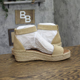 Franco Sarto Womens Pela Suede Wedge Platform Sandals Sandstone Brown 10M