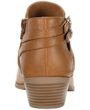Style & Co. Womens Strappy Buckle Boots Tan Brown 6.5M