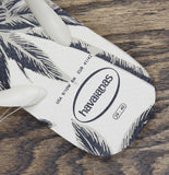 Havaianas Tropical Palm Tree Thong Flip Flop Sandals Off White / Black 9M / 10M