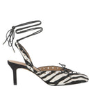 INC International Concepts Lace-up Heel Strappy Sandals Zebra Black White 7.5M