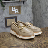 Clarks Womens Zylah Top Slip On Loafers Leather 26186929 Taupe Brown 7W