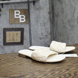 A New Day Womens Ariella Woven Raffia Slide Sandals 92609192 White 9M