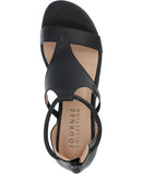Journee Collection Women's Trayle Wedge Sandals TRAYLE-WEDGE-SANDAL Black 10M