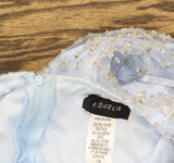 B. Darlin Juniors Sequined Banded Open-Back Bodycon Dress Light Blue 7/8