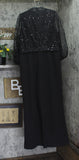 Halston Womens Sequined Embellished Jumpsuit HD4I1AUL Black 16