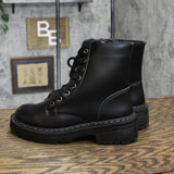 Sugar Womens Kaedy Faux Leather Combat & Lace-up Boots SGR-KAEDY Black 8M