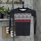 Hanna Andersson Youth Long Sleeve Knit Christmas Pajama Top Black Holiday 6-7