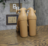 Sun + Stone Womens Reemaa Peep Toe Block Heel Platform Sandals Nude Brown 11M