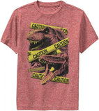 Jurassic World: Fallen Kingdom Boys Kids Dino Caution T-Shirt Tee Red Heather XL