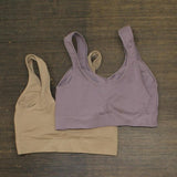 Rhonda Shear Womens 2 Pack Modal Seamless Bra 681487 Brown / Purple M