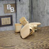 A New Day Womens Kathleen Raffia Buckle Block Heels 92611276 Light Brown 7M
