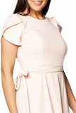 Calvin Klein Women's Tulip Sleeved A-Line Dress with Self Belt Blossom Pink 2