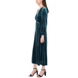 Msk Womens Long-Sleeve Stretch Velvet Dress 93017220X Emerald Green XL