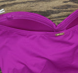 Anne Cole Womens Twist-Front Ruched Tankini Top Bandeau Fuchsia Purple XS