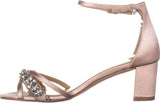 Jewel Badgley Mischka Giona Embellished Heels Evening Shoe Champagne Brown 7M