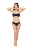 La Blanca Womens Island Goddess Shirred Band Hipster Bikini Bottom Black 14